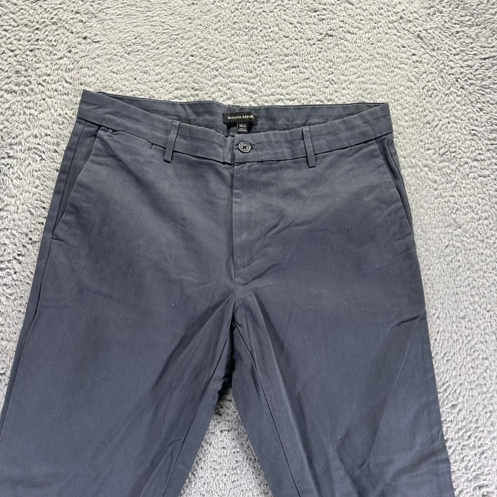 Banana Republic Pant Mens 34x32‎ Gray Cotton Chino Straight Leg Preppy Business